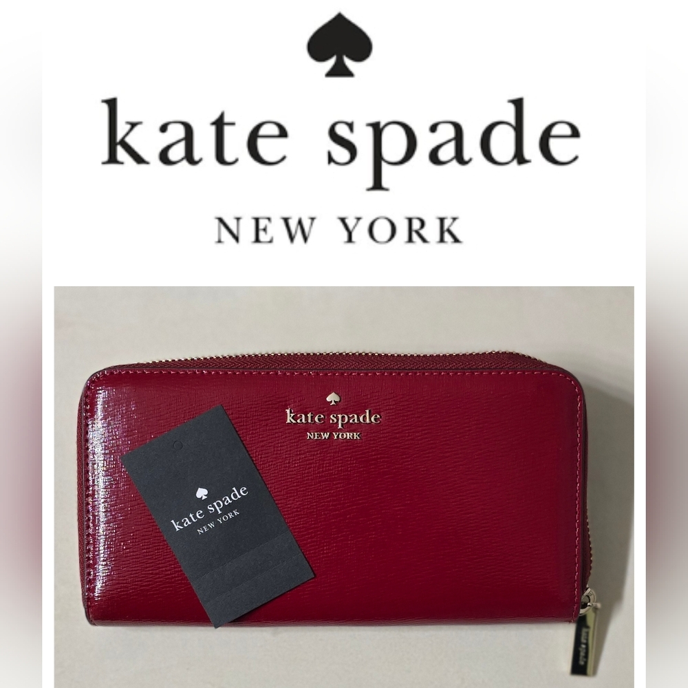 Kate Spade Madison Textured Patent Leather Zip-Aroundĺ Wallet